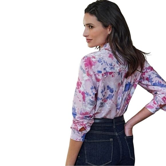 PURE COLLECTION SILK BLEND SHIRT. CITRUS PRINT - Picture 2 of 7